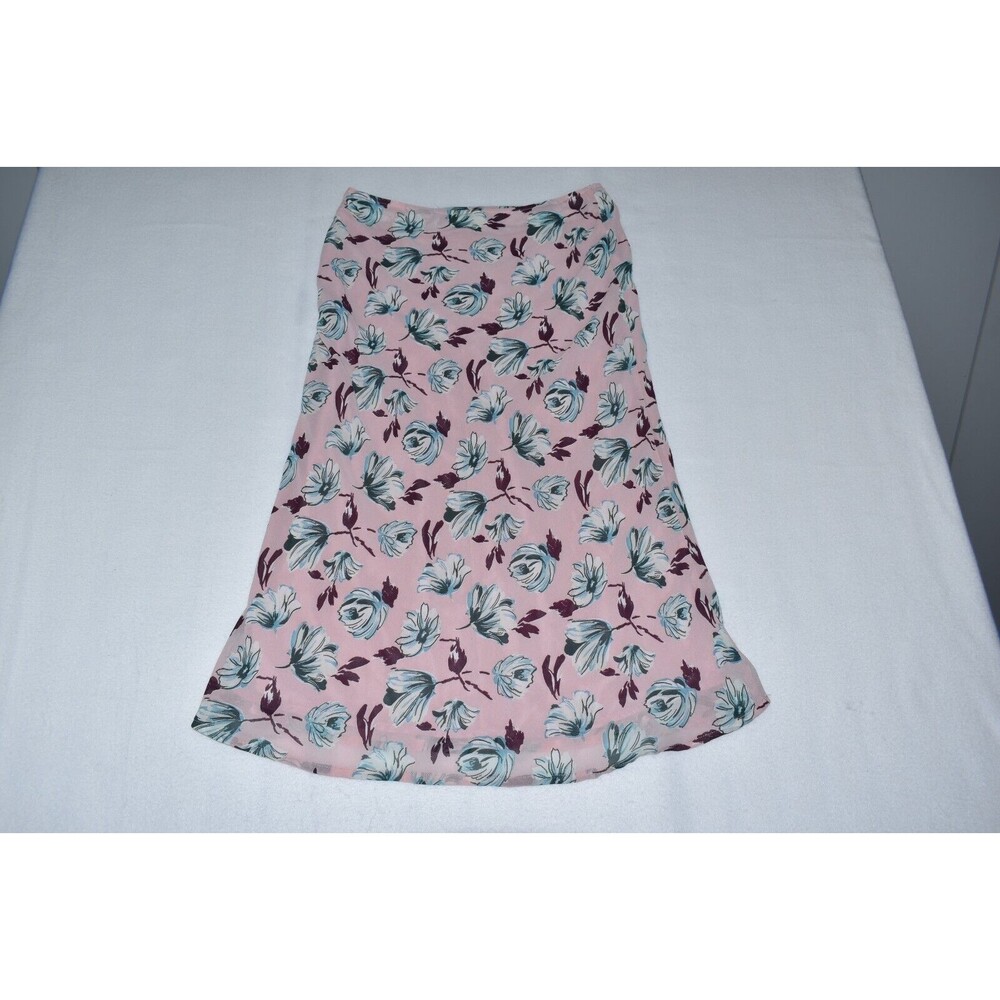 Honey Punch Midi Skirt Sz M Pink Floral Print Lined